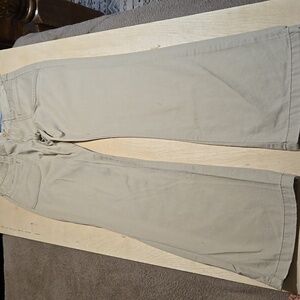 B57 Aeropostale Tan Boot Cut Trouser Pamts Sz 3/4 Regular Bucket Pockets Button